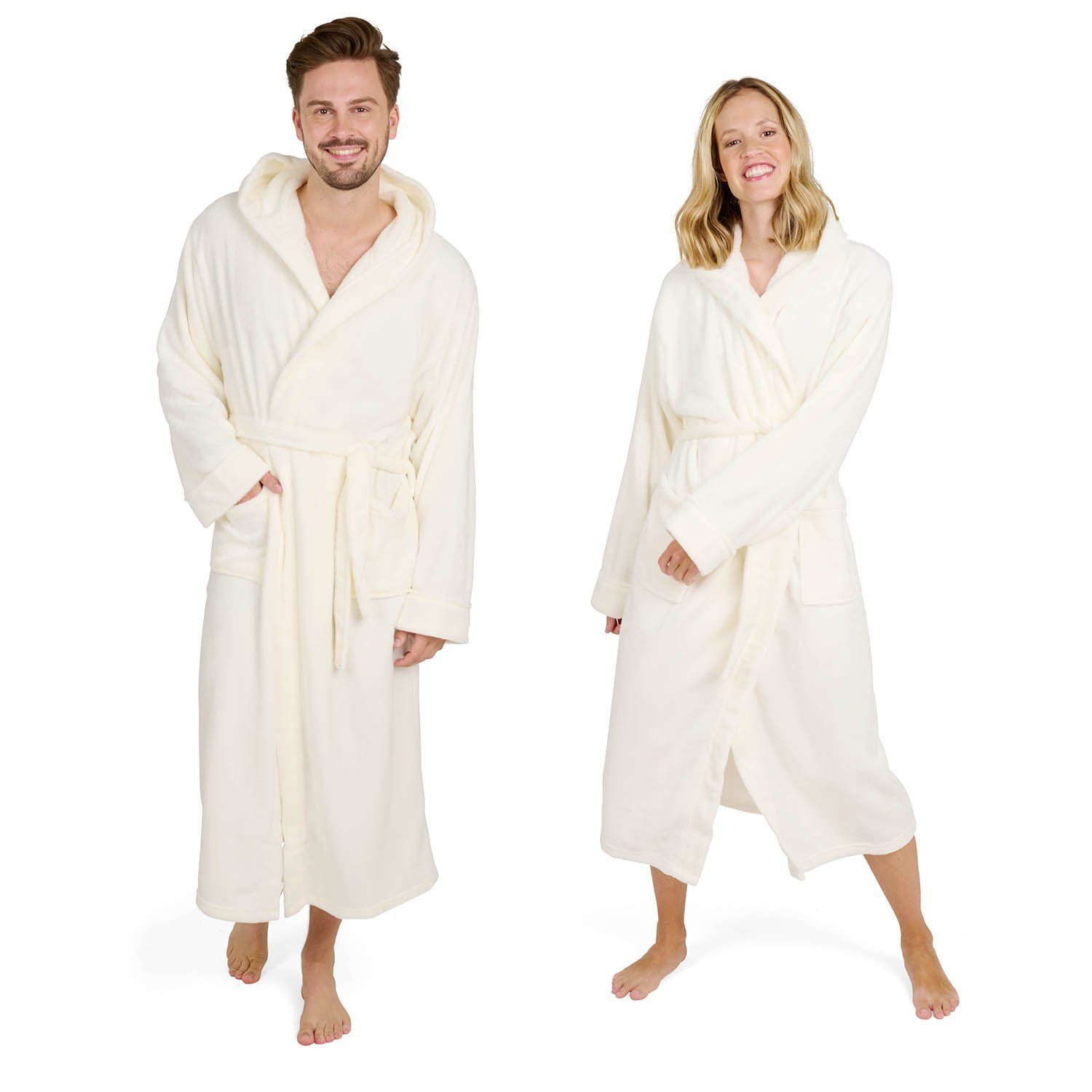 Blumtal Bademantel Bademantel Damen und Herren - Kuscheliger Fleece Morgenmantel, mit Kapuze & Taschen, OEKO-TEX Zertifiziert