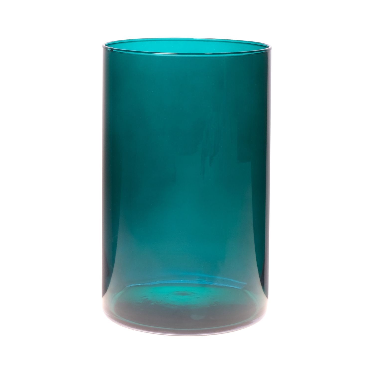INNA-Glas Dekovase Glas Vase Zylinder Sanya Earth, cyanblau-klar, 21 cm, Ø 14 cm