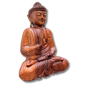 Asien LifeStyle Buddhafigur Holz Buddha Figur lehrende Geste 42cm groß