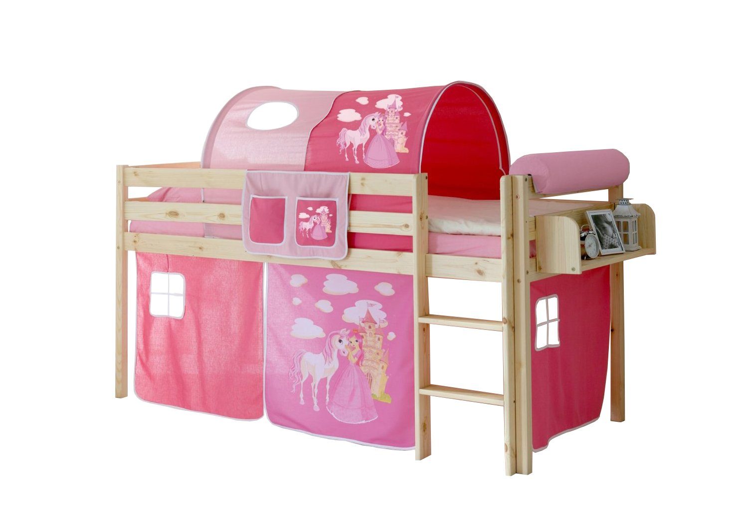 Ticaa Hochbett Hochbett "Malte" Kiefer Natur Motiv