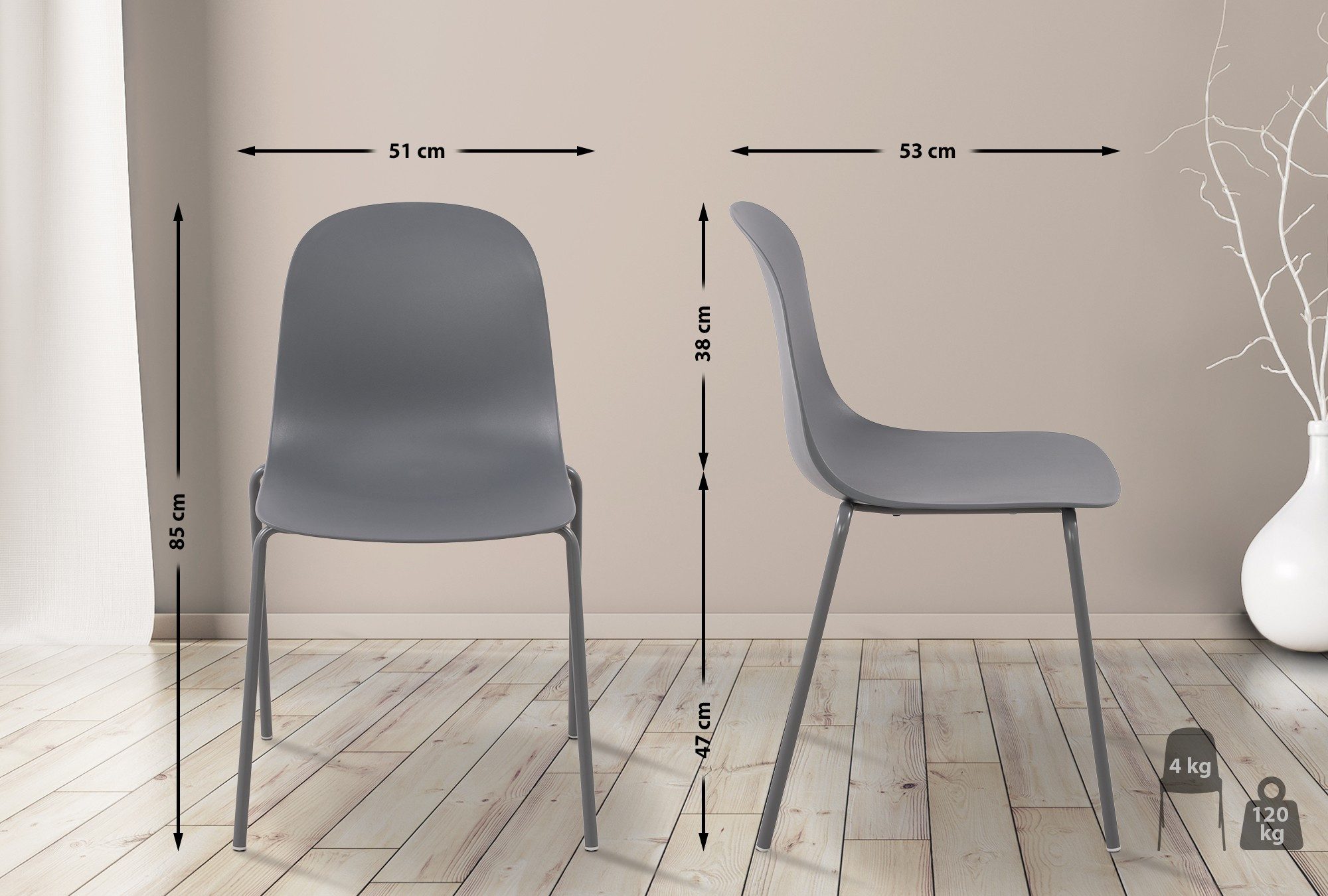 CLP Esszimmerstuhl Hardin, stapelbar, wetterfest, UV-beständig günstig online kaufen