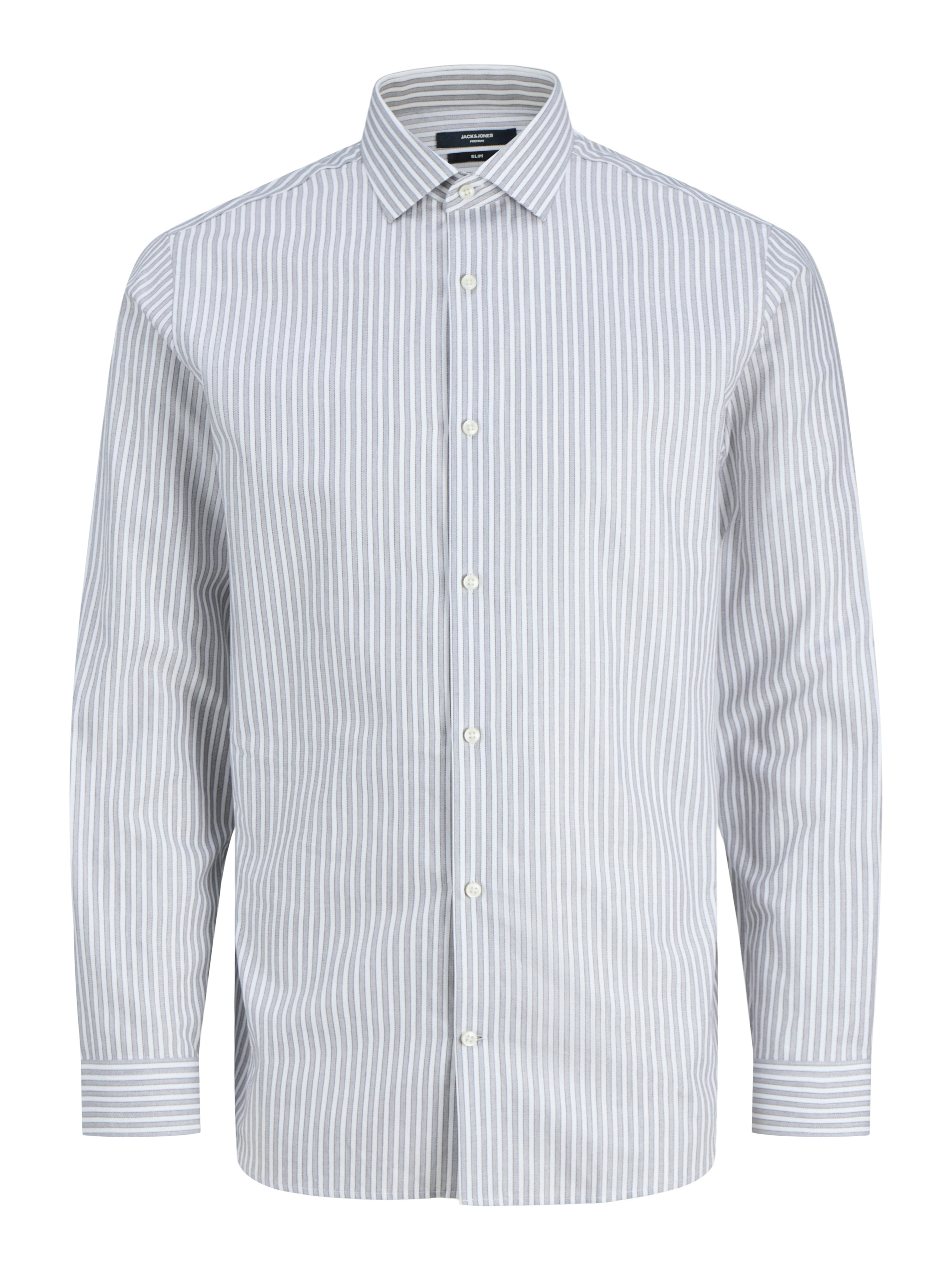 Bright White Stripes:SLIM FIT