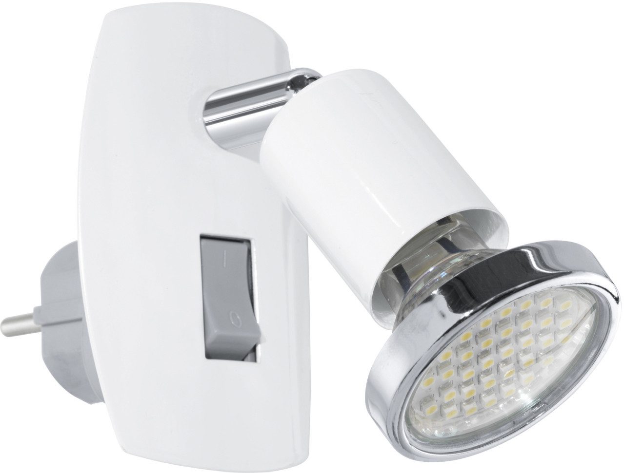 EGLO Klemmleuchte Eglo LED Steckdosenspot Mini 4 weiß, chrom, Inkl. Leuchtm günstig online kaufen