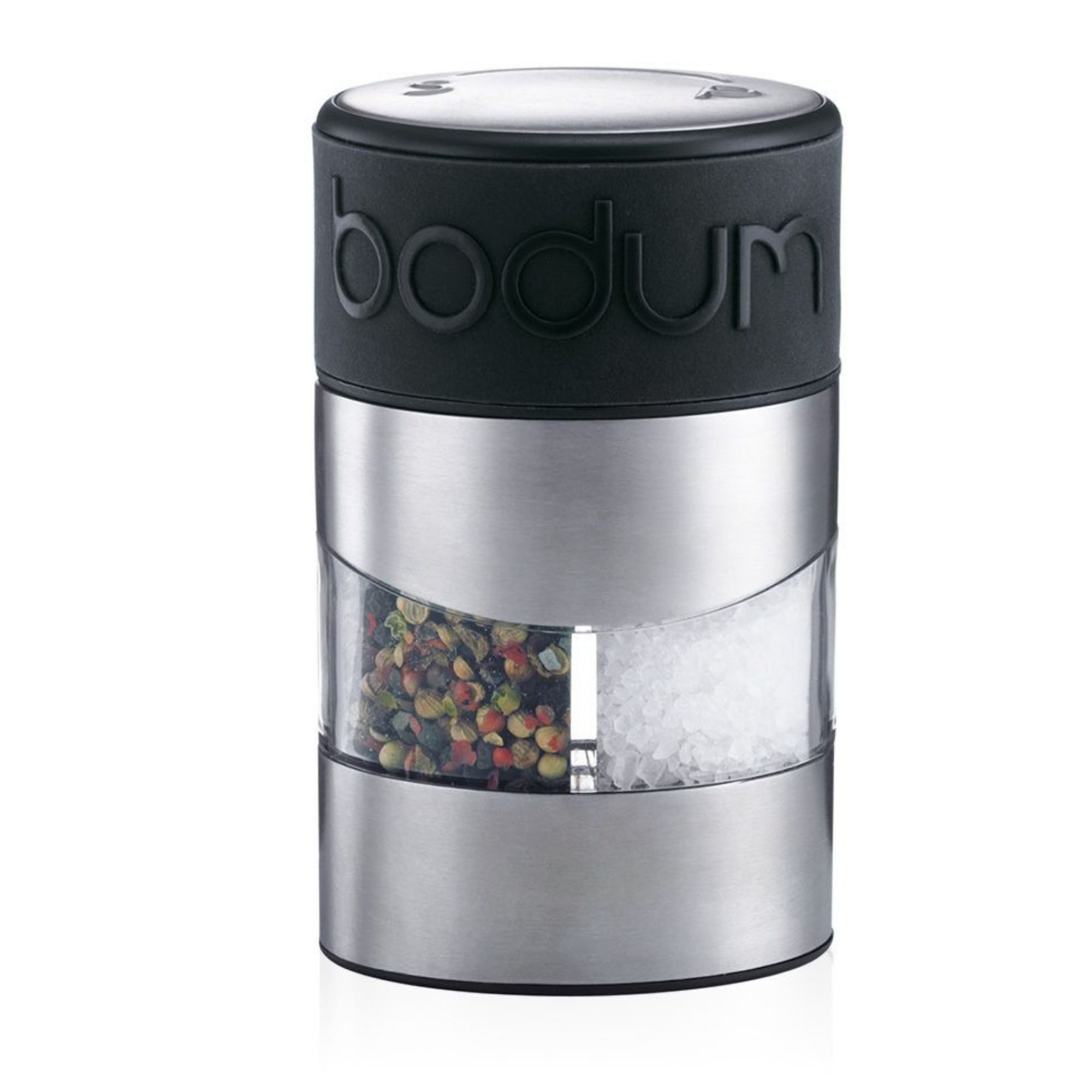 Bodum Salzmühle Bodum TWIN Salz- und Pfeffermühle Gewürzmühle 12 cm Schwarz