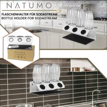 natumo Flaschenhalter natumo Flaschenhalter für SodaStream Crystal, Flaschenständer inkl., (Set mit Flaschenbürste)
