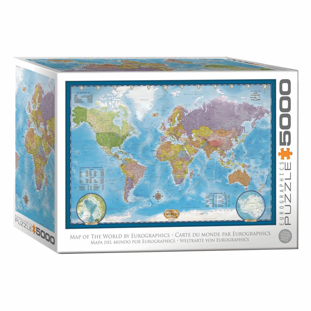 EUROGRAPHICS Puzzle Weltkarte, 5000 Puzzleteile