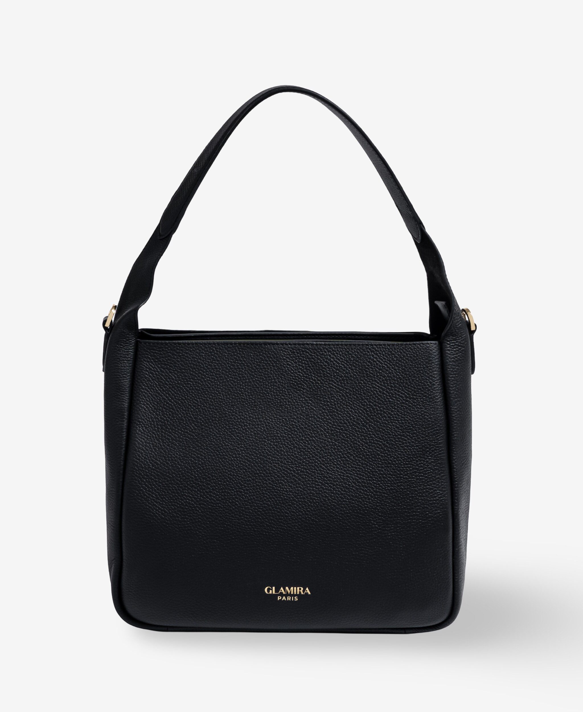 GLAMIRA Schultertasche Lysandra Schwarze Schultertasche (1-tlg), echt Leder