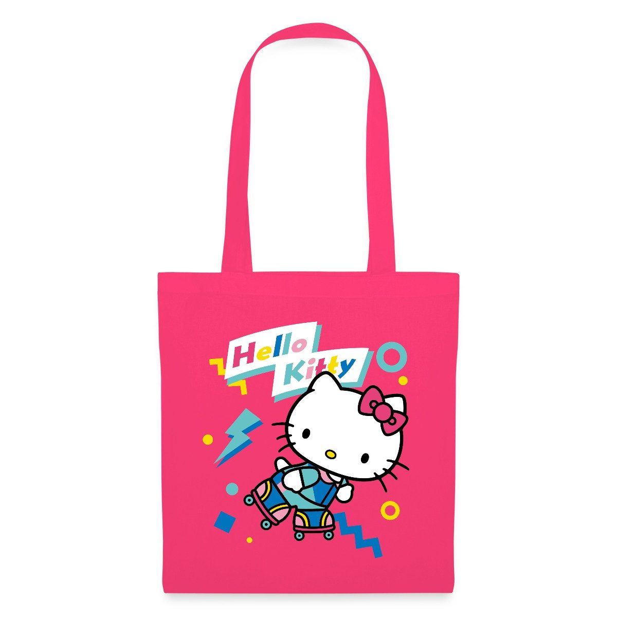 Spreadshirt Henkeltasche Hello Kitty 90er Stil Mit Rollschuhen Stoffbeutel (1-tlg)