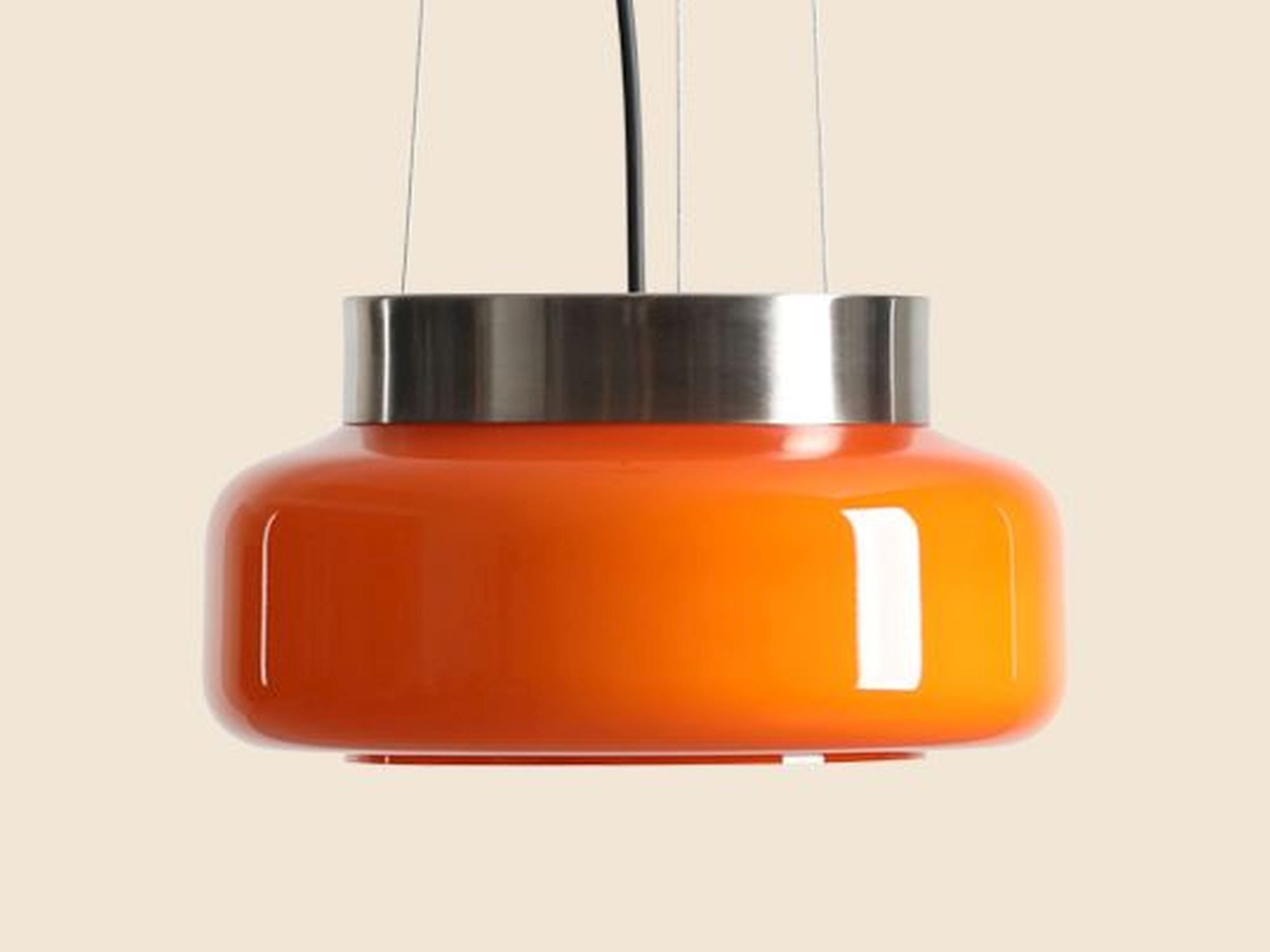 Licht-Erlebnisse Pendelleuchte ERAN, Metall Glas GX53 D: 245 cm rund H: max. 213 cm Orange Modern