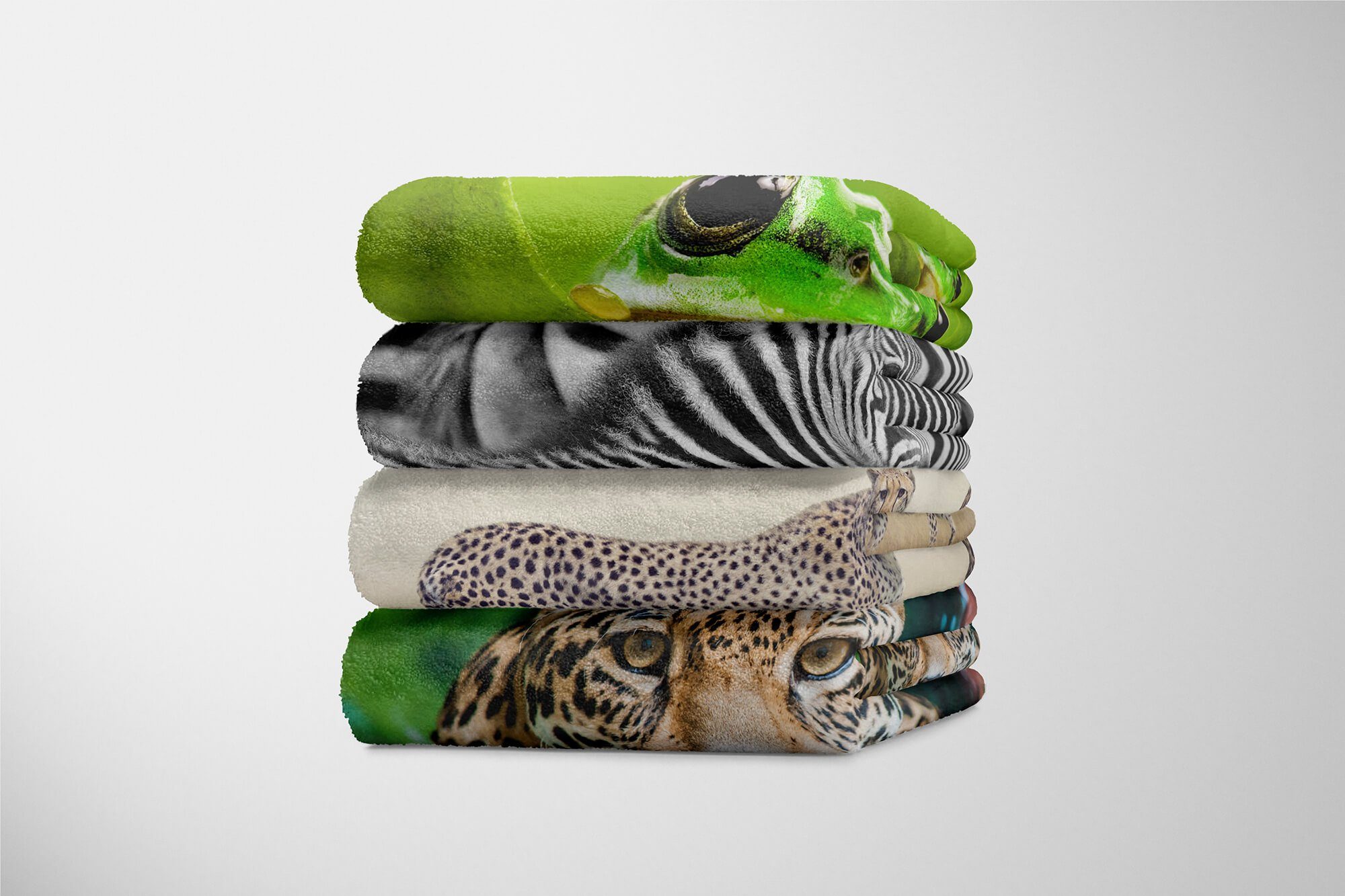 Handtuch mit Saunatuch Baumwolle-Polyester-Mix Strandhandtuch Art (1-St), Afrika, Kuscheldecke Handtuch Handtücher Geparde Tiermotiv Sinus