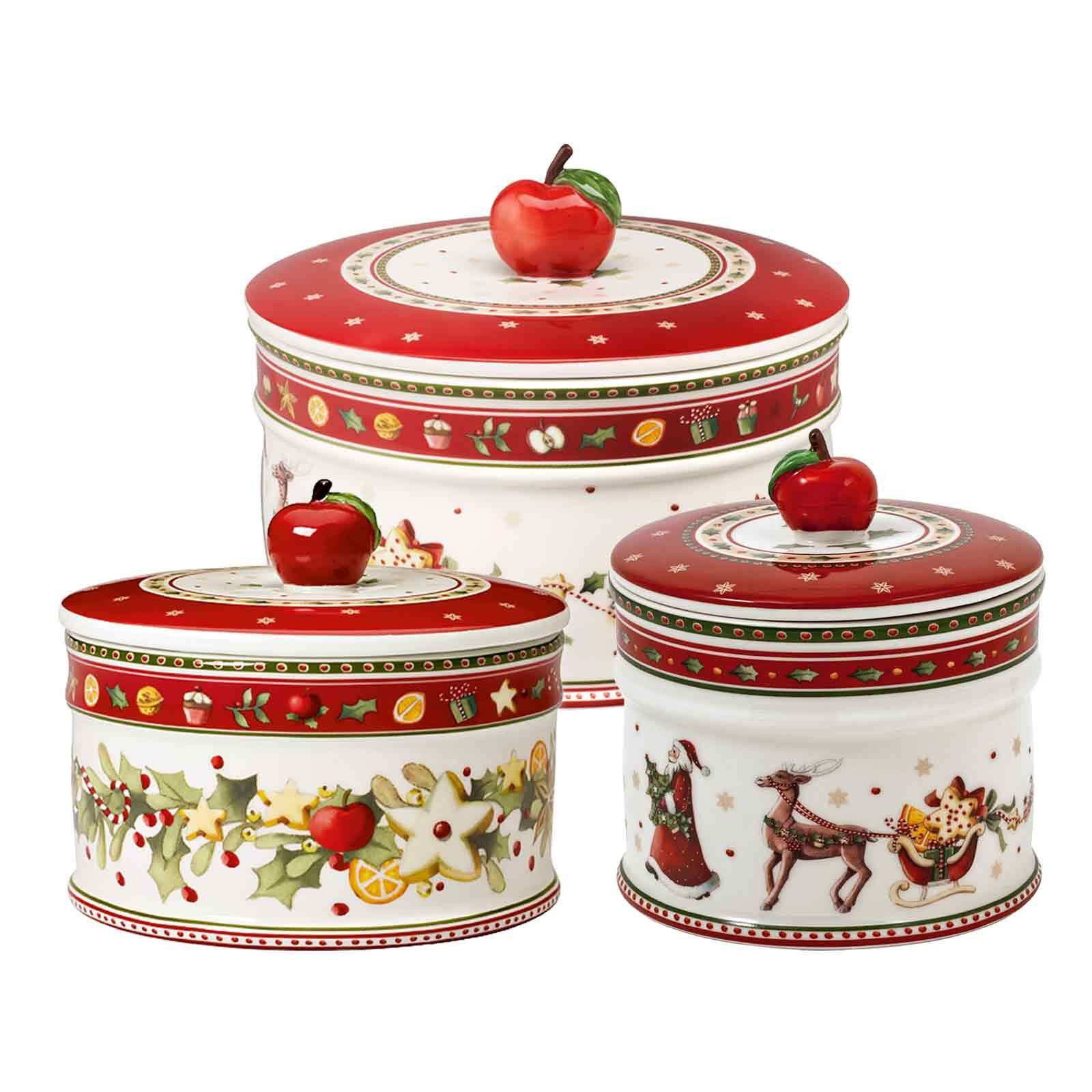 Villeroy & Boch Vorratsdose Winter Bakery Delight Gebäckdosen-Set 3-tlg., Porzellan, (3-tlg)