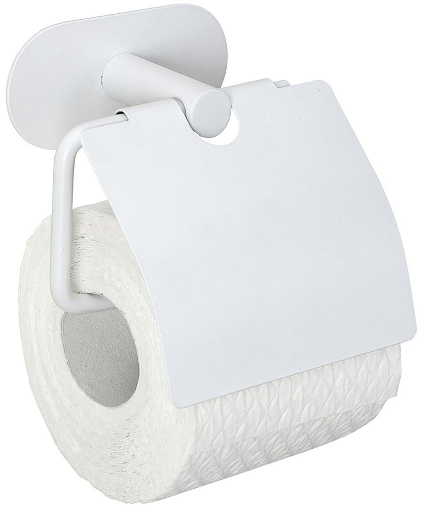 WENKO Toilettenpapierhalter Turbo-Loc® Modell Orea, mit Deckel, Edelstahl, Befestigen ohne Bohren