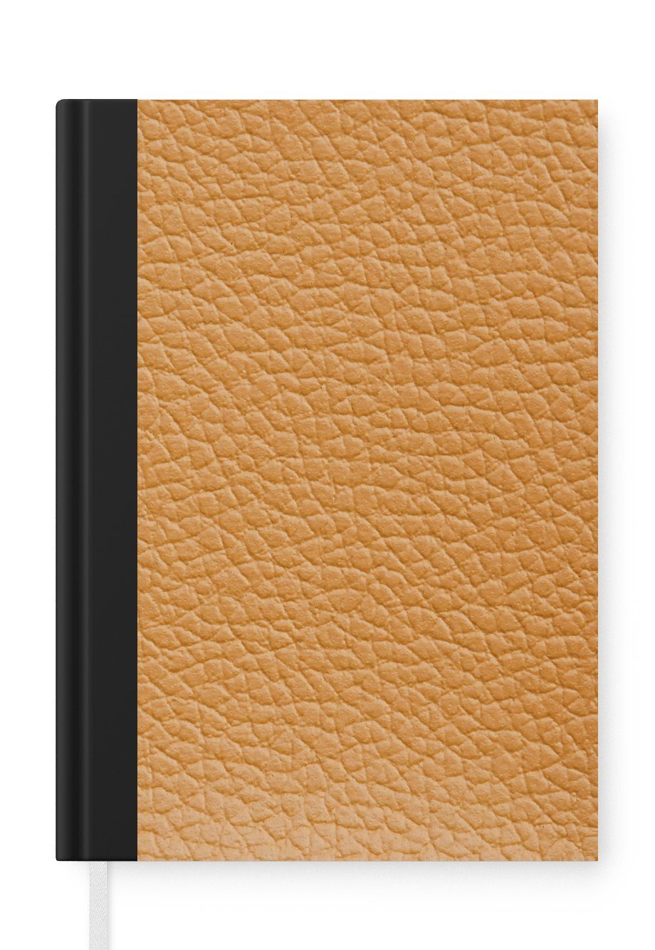 Journal, - Tagebuch, - Orange, - MuchoWow Haushaltsbuch Merkzettel, Notizheft, Notizbuch A5, Leder Strukturiert Leder-Optik Seiten, 98