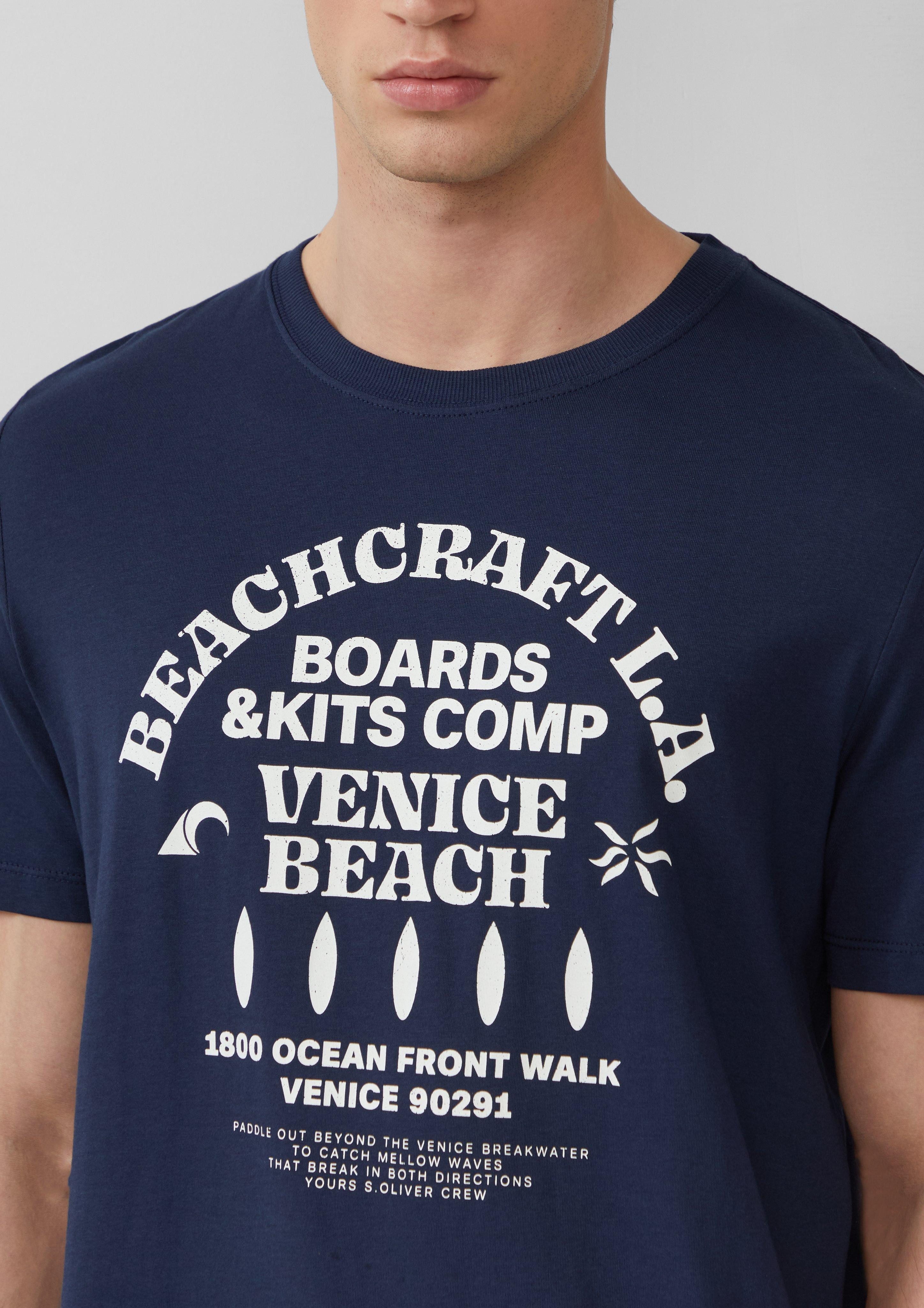 s.Oliver Kurzarmshirt Baumwoll-T-Shirt mit Crewneck und günstig online kaufen