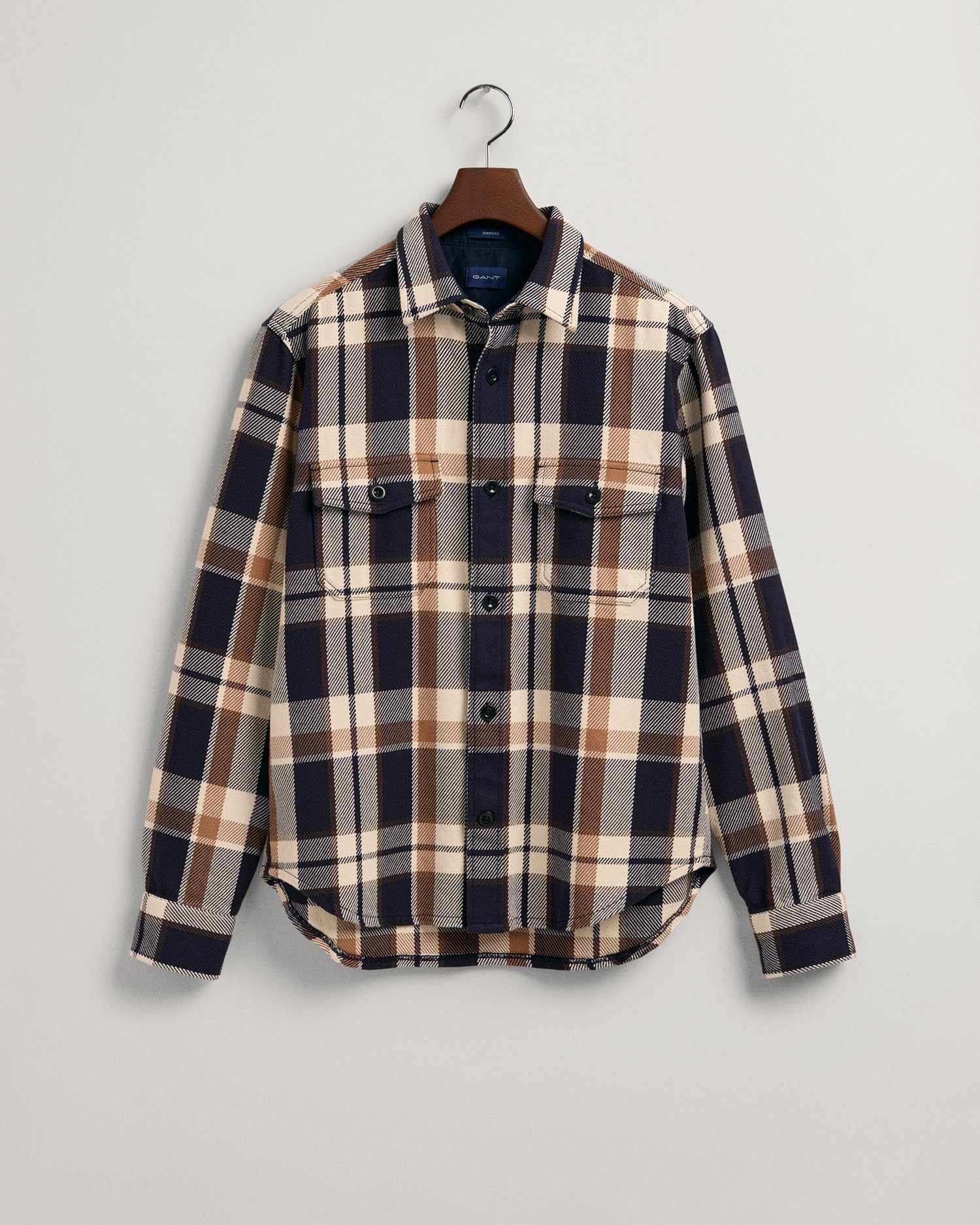 Langarmhemd Schwere Twill-Hemdjacke mit Karomuster