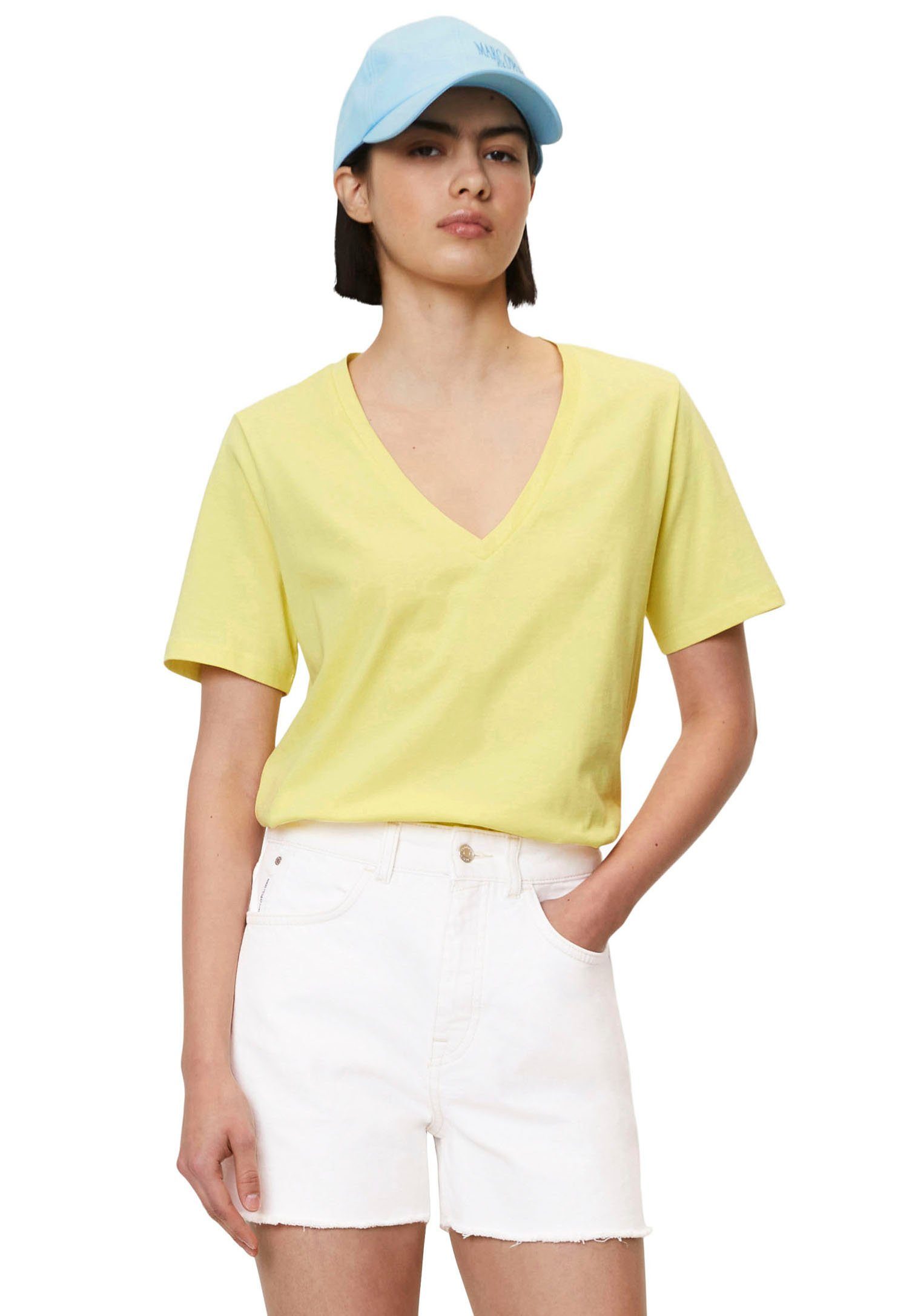 Marc O'Polo DENIM T-Shirt mit tiefem V-Neck