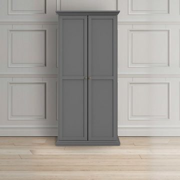 ebuy24 Kleiderschrank Venedig Kleiderschrank 2 Türen matt grau.