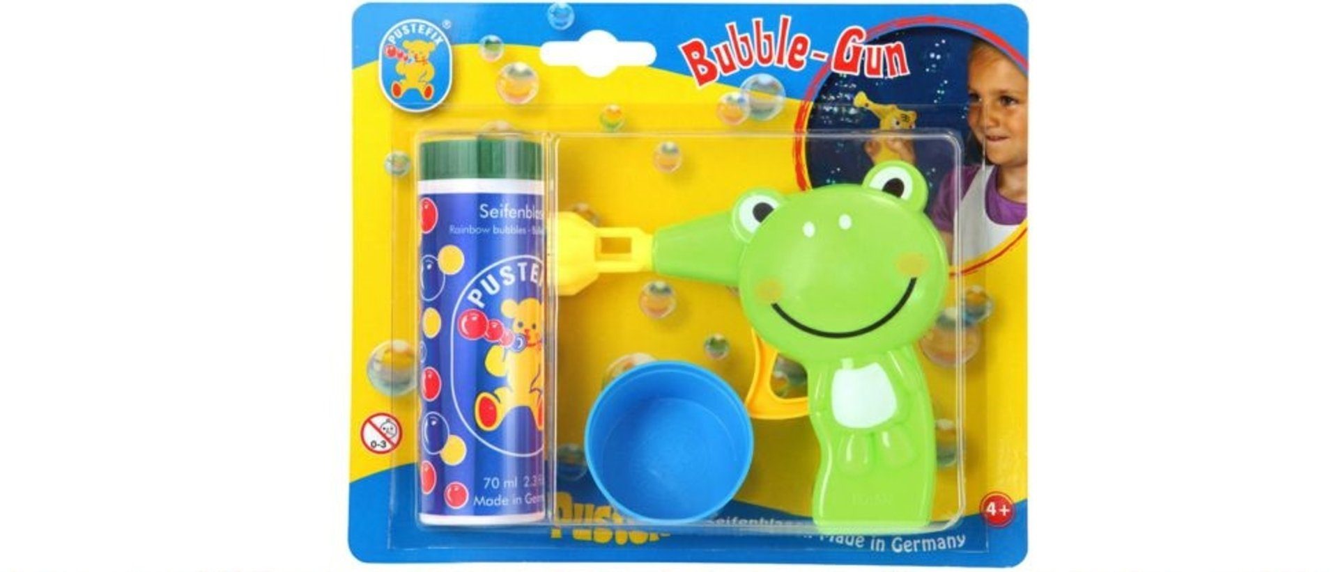 Seifenblasenspielzeug Pustefix Pistole Frosch 10 cm Seifenblasen