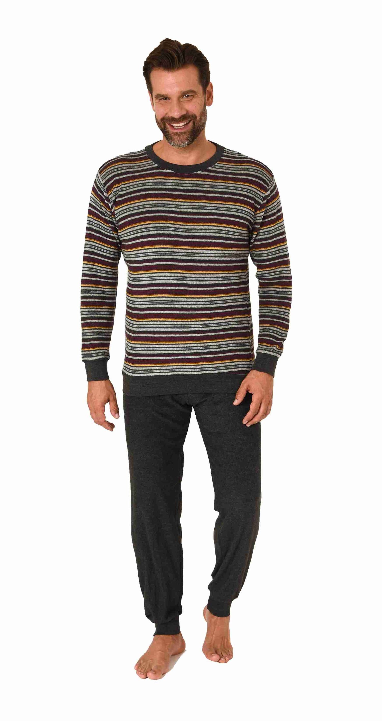 Normann Pyjama Herren langarm Frottee Schlafanzug günstig online kaufen