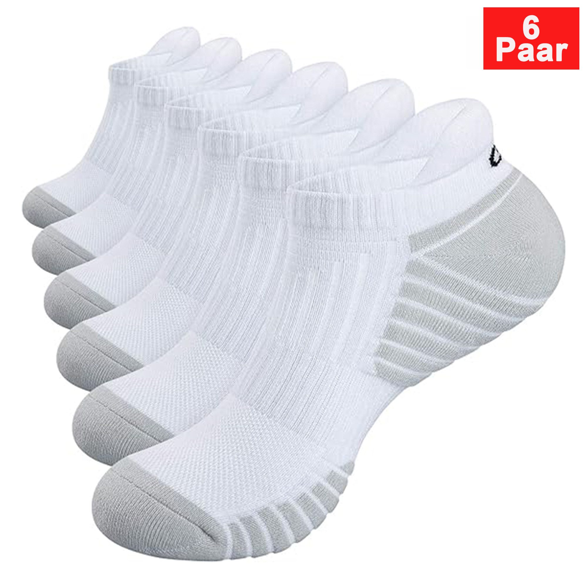 BEKOMIYA Kurzsocken Sport-Kurzsocken,Sneakersocken 3-6-10 Paar,Sneaker Socken Herren Damen (6-Paar) Atmungsaktive & Gepolstert,Laufsocken Kurze Halbsocken