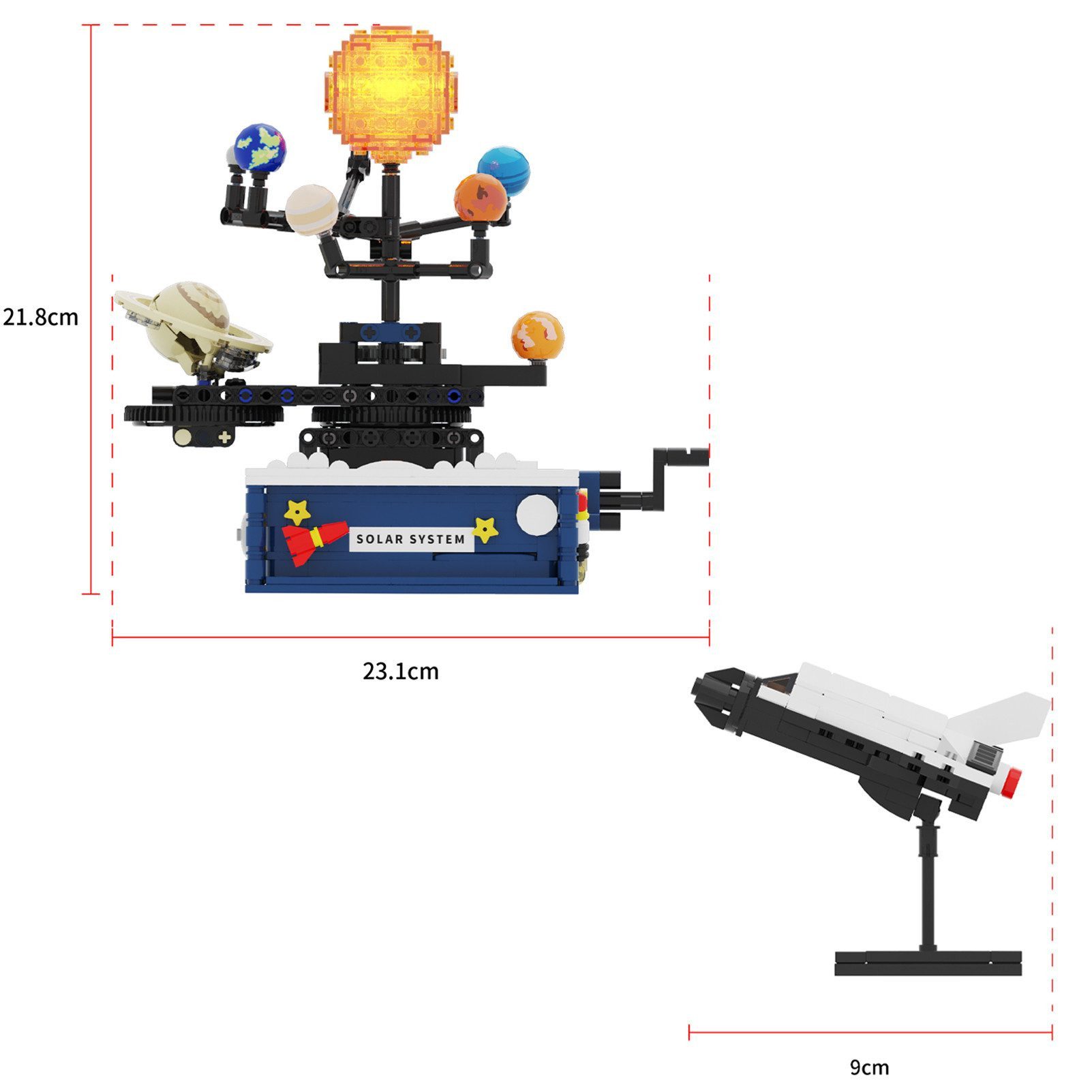 Esun Rotating Solar System Building Toy, 775-Piece Space Exploration Building Blocks (Set, 775 Pieces, Complete Set), Building Block Set for Children 8+ Years Old Toy
