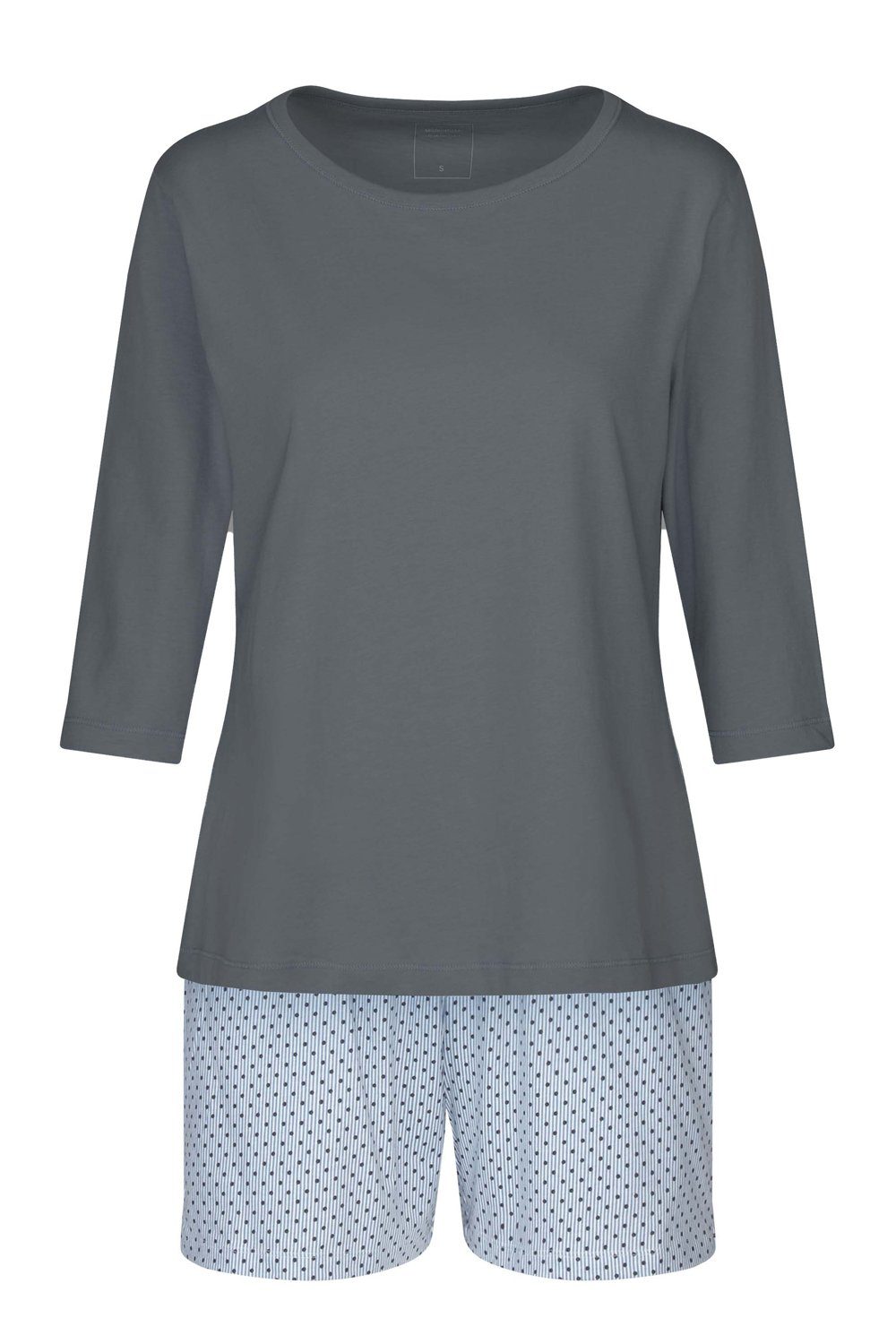 seidensticker Pyjama Pyjama Short, 3/4 Sleeve Dots 500047 dusty blue dots