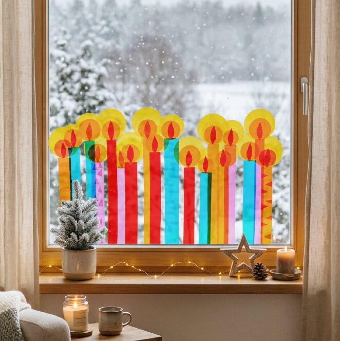 Haba Kreativset Bastelset Bastelset Erstes Schneiden Fensterbild Kerzenschein 2013234