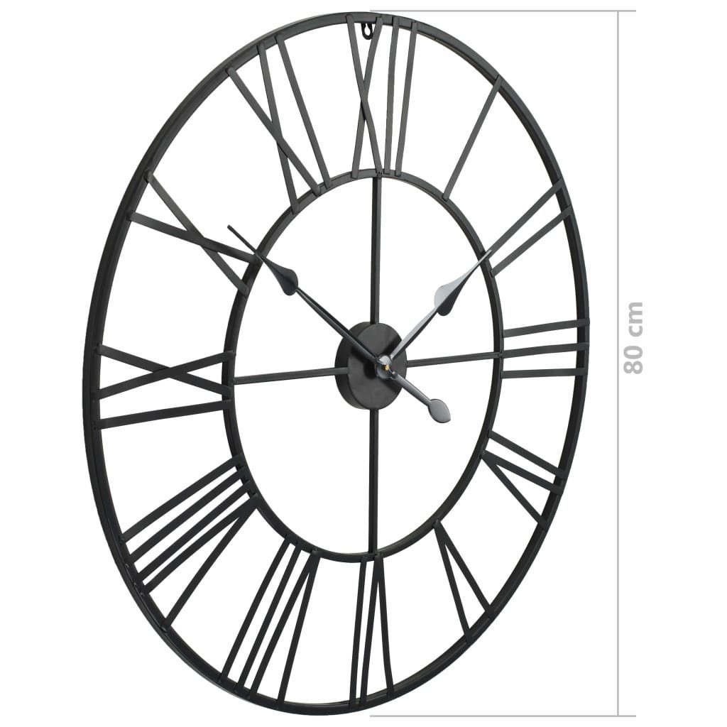 Vintage Metall Retro Wanduhr Große Quarz DOTMALL Uhrwerk) Uhr (leises 80cm
