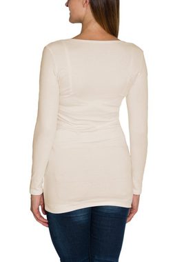 Alkato Langarmshirt Alkato Damen Langarm Longshirt Langarmshirt Tunika Basic Shirt