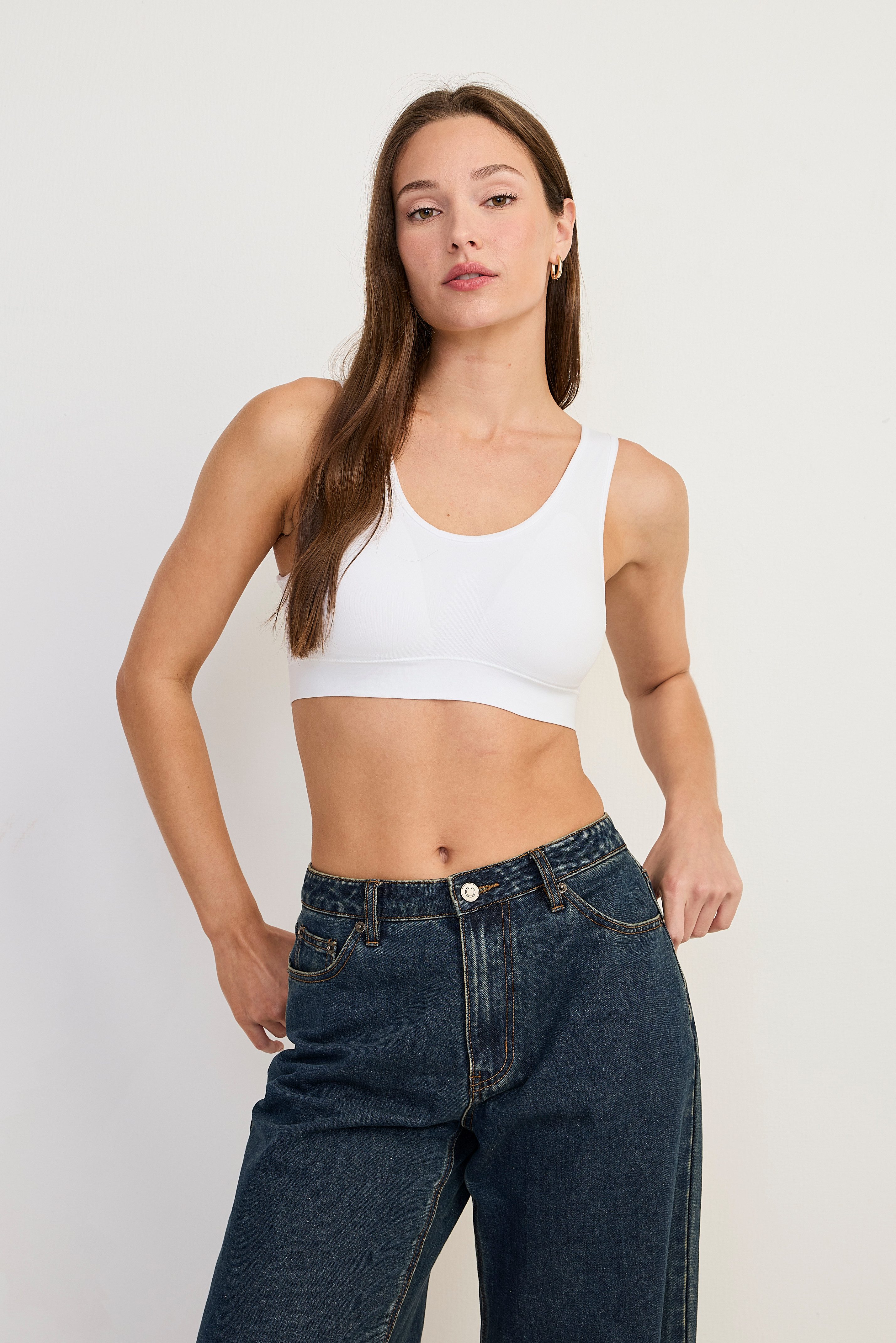 Jockey Bralette Seamfree Stretch (2er Pack) Rundhals, breite Träger, ohne Seitennähte