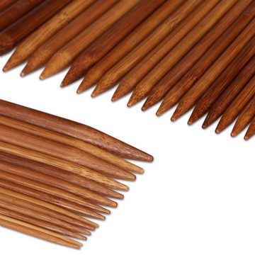 relaxdays Bastelnaturmaterial Nadelspiel 75er Set aus Bambus