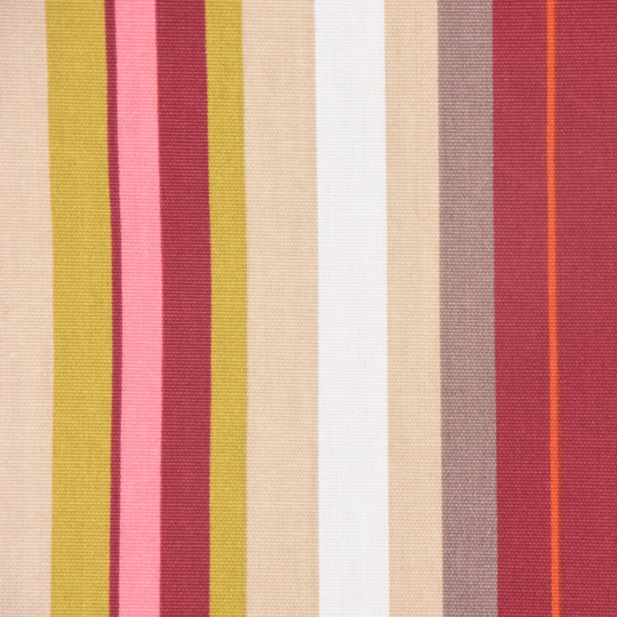Prestigious Textiles Stoff Dekostoff Baumwollstoff Längsstreifen rot rosa braun grün