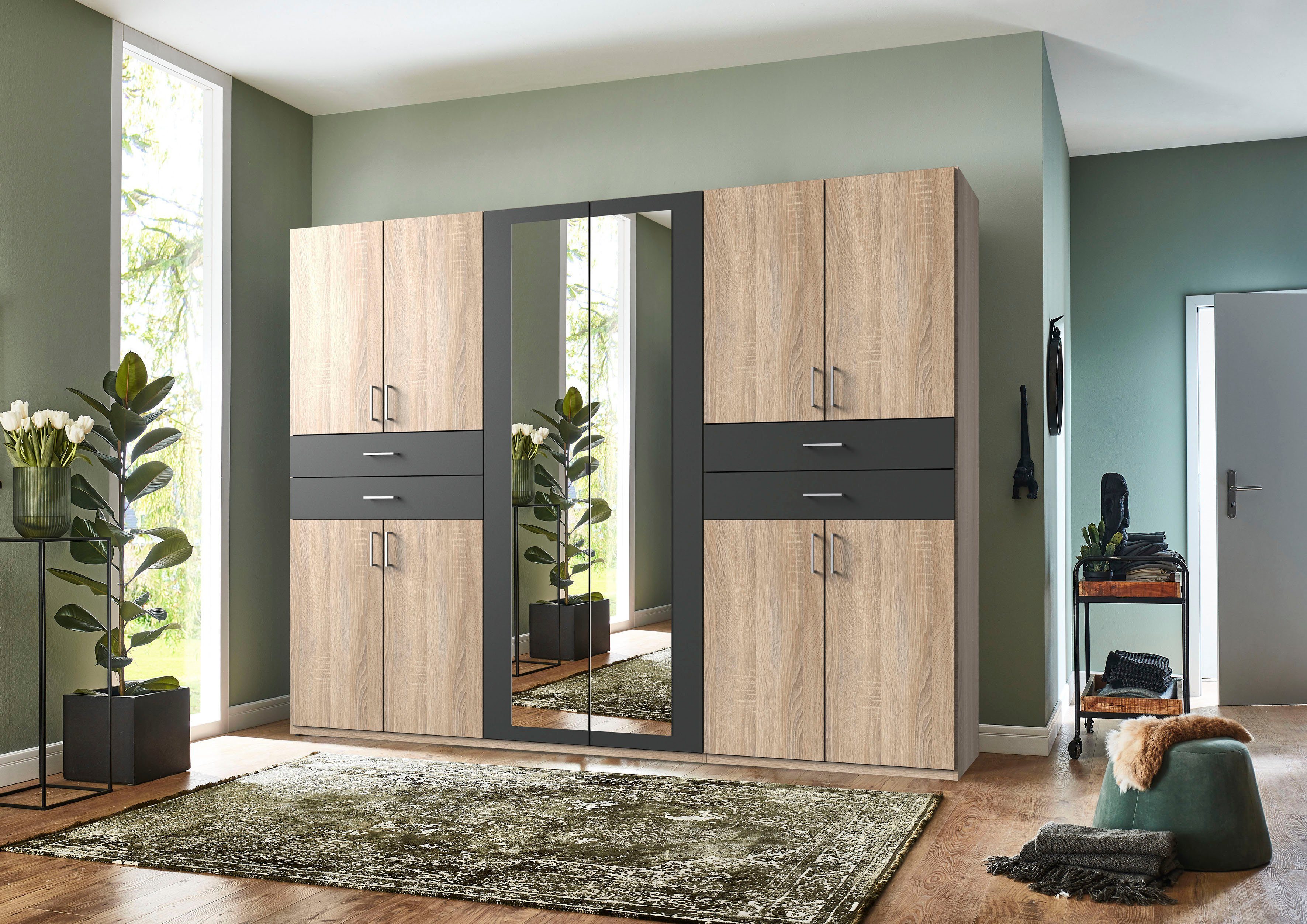 Wimex Drehtürenschrank "Taiga Kleiderschrank mit Spiegel", mit Schubladen a günstig online kaufen
