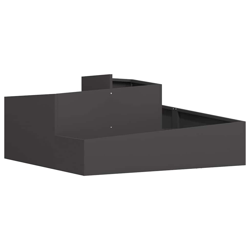 vidaXL Blumentopf Garten-Pflanzgefäß Schwarz 100 x 100 x 50 cm (1 St)