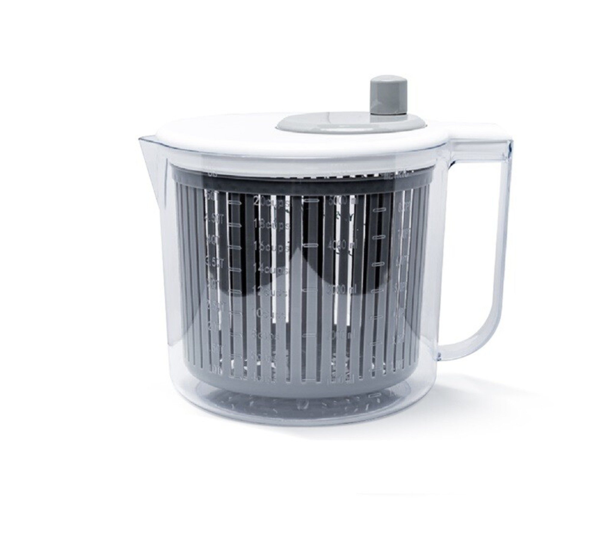 Michelino Salatschleuder 2,5 L mit Sieb und Messskala - Perfekt für Salat, Kräuter, Beeren, (1-tlg)