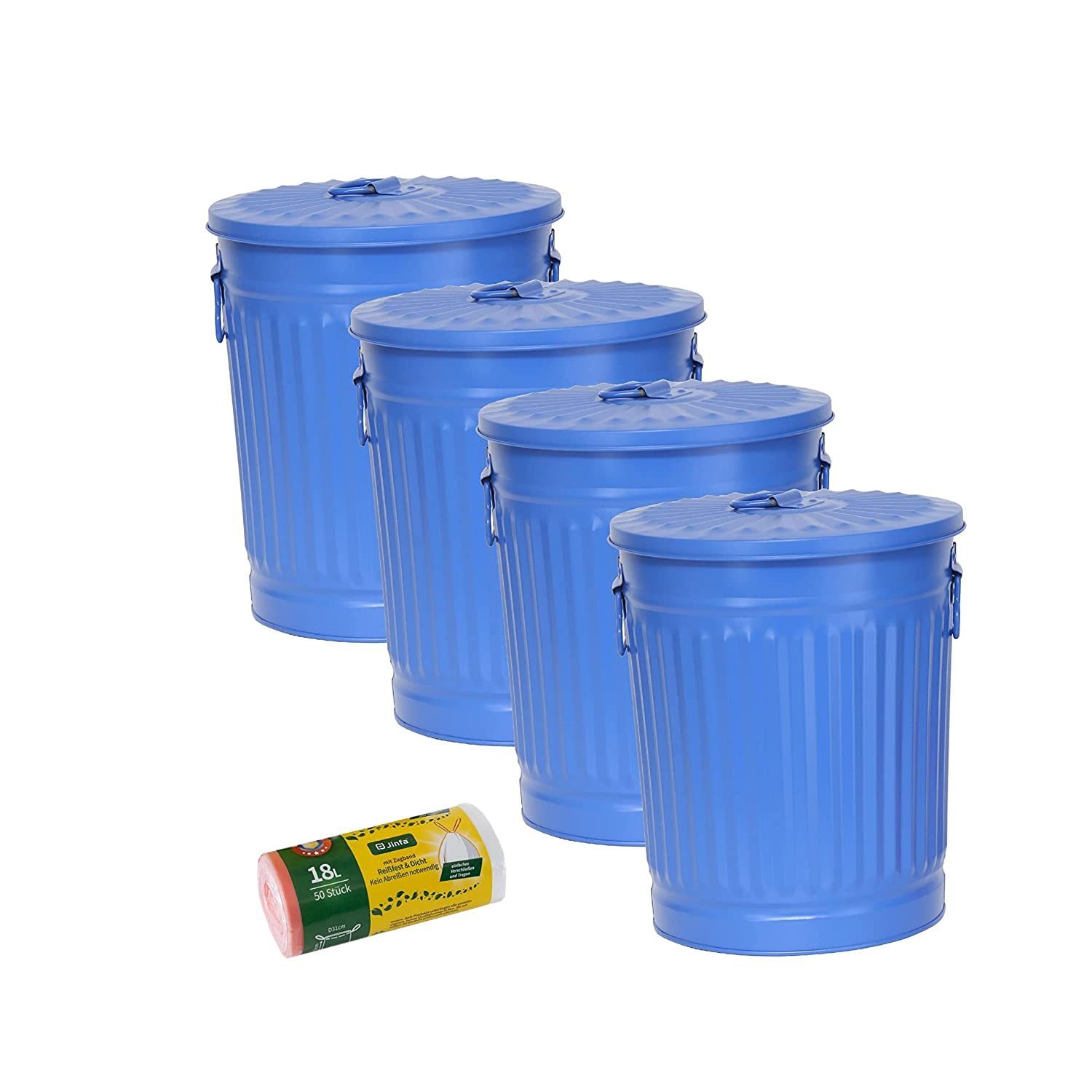 Jinfa Mülleimer Jinfa Mülleimer Vintage mit Deckel Abfalltonne + Müllbeutel