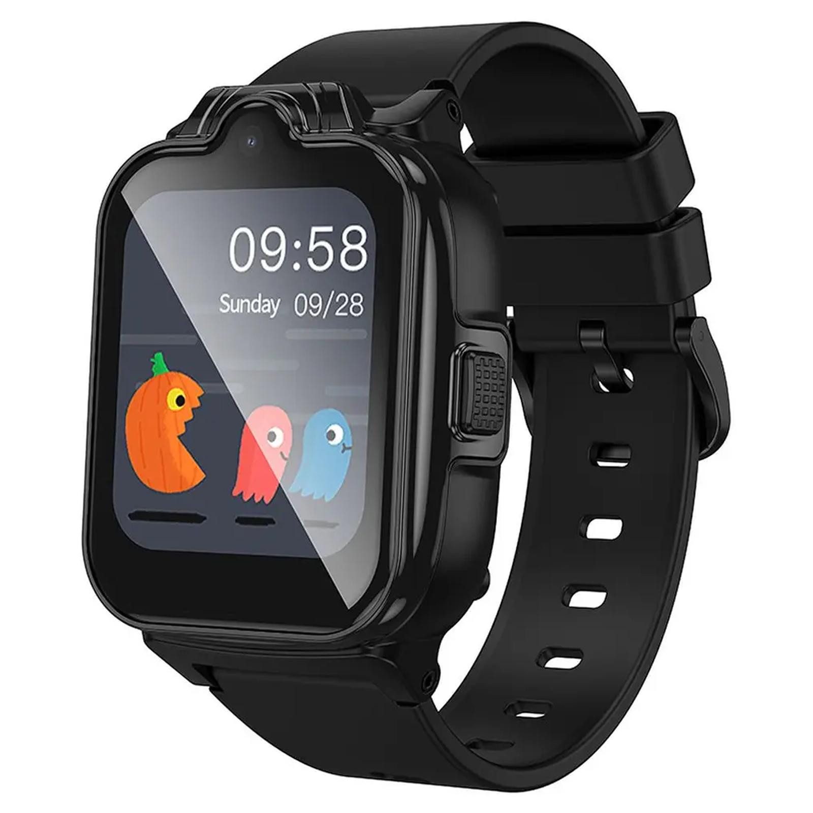 hoco. Y104 Kinder Smartwatch (1,69 Zoll, geschlossenes Echtzeit-Betriebssystem (RTOS), 4G GPS Uhr Telefon Videoanruf Ortung SOS Kinderuhr SIM Karte Schwarz