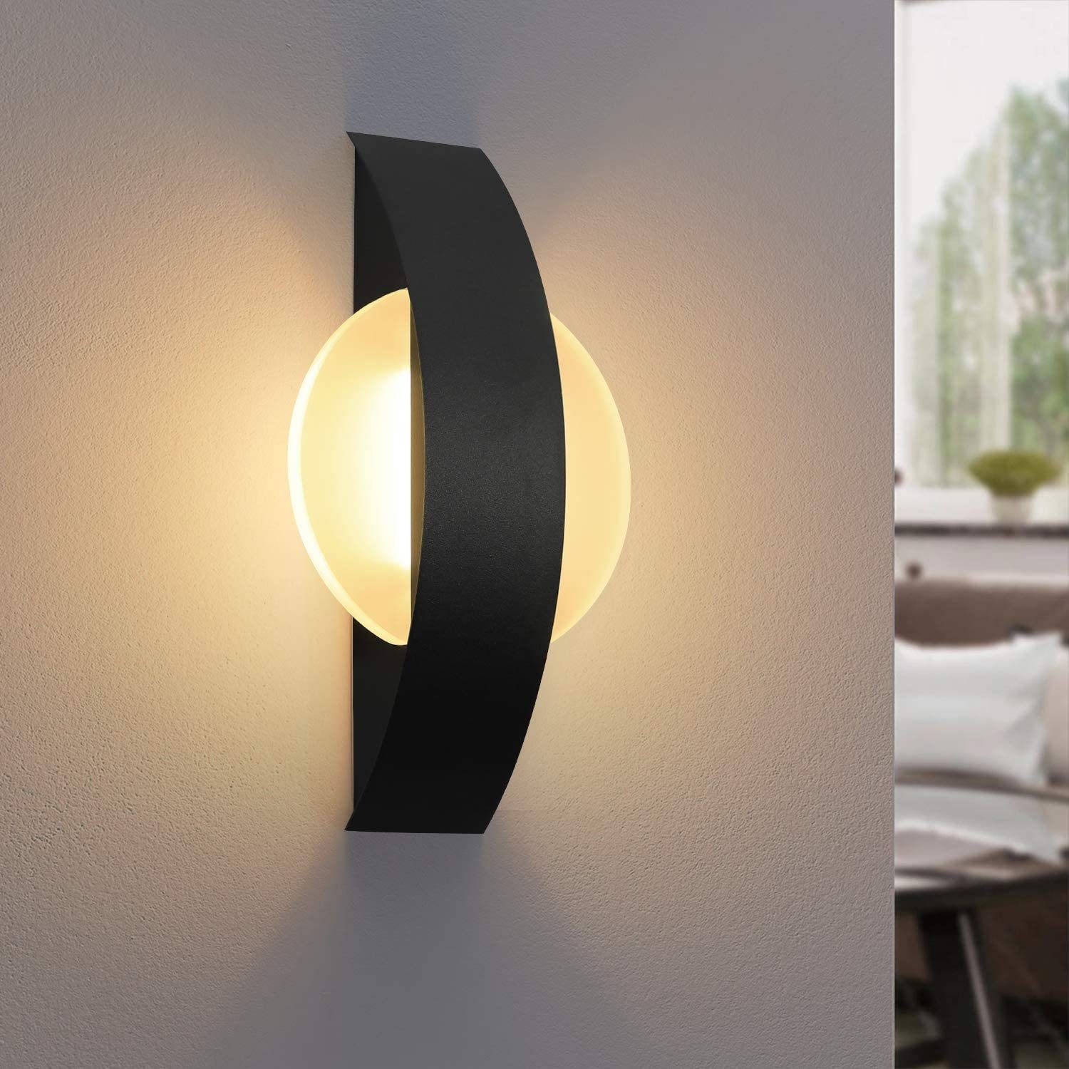 ZMH LED Wandleuchte Innen Wandlampe Wohnzimmer 6W aus Acryl Modern Bettlampe, LED fest integriert, Warmweiß