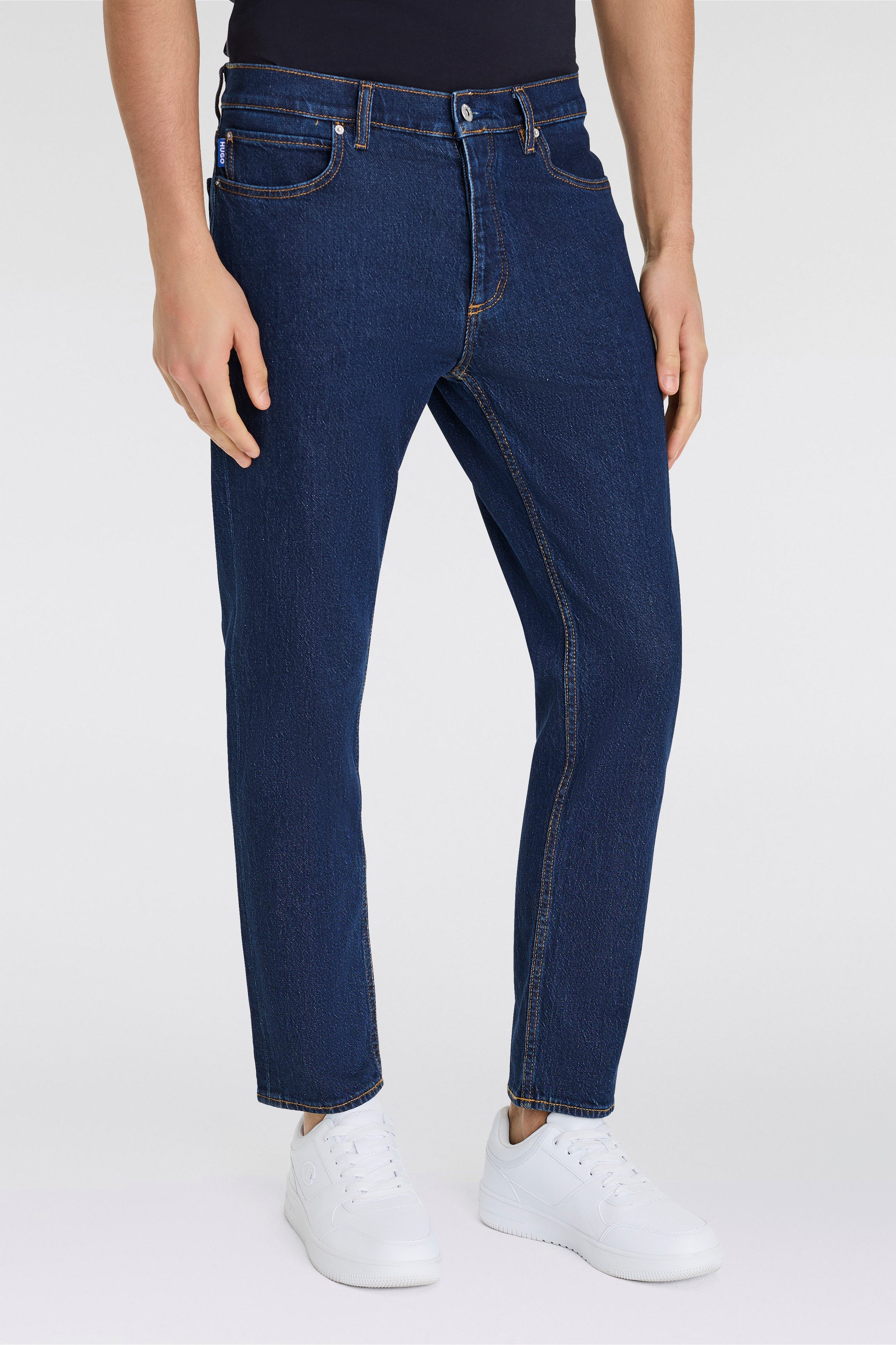 HUGO Blue Tapered-fit-Jeans Brody mit Stone-washed-Finish günstig online kaufen