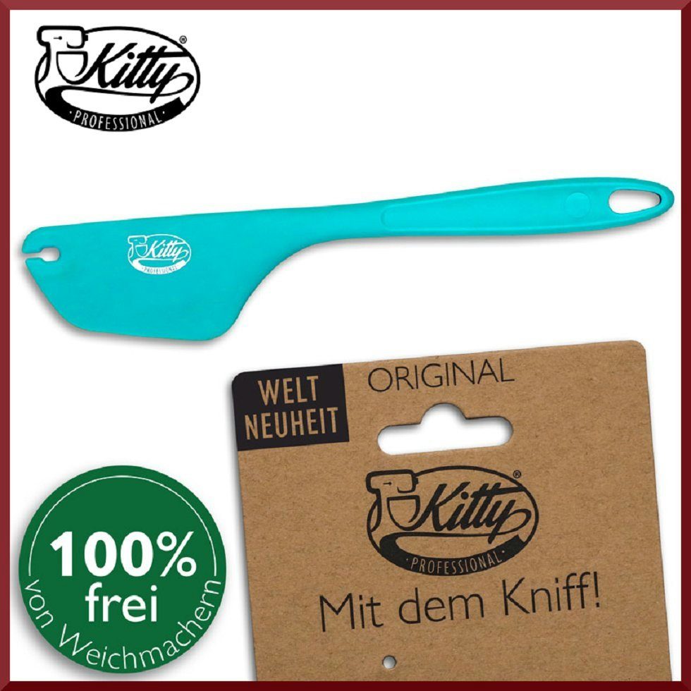 Kitty Professional Teigschaber Kitty Professional 2 in 1 Teigschaber mit Kniff Aquamarin