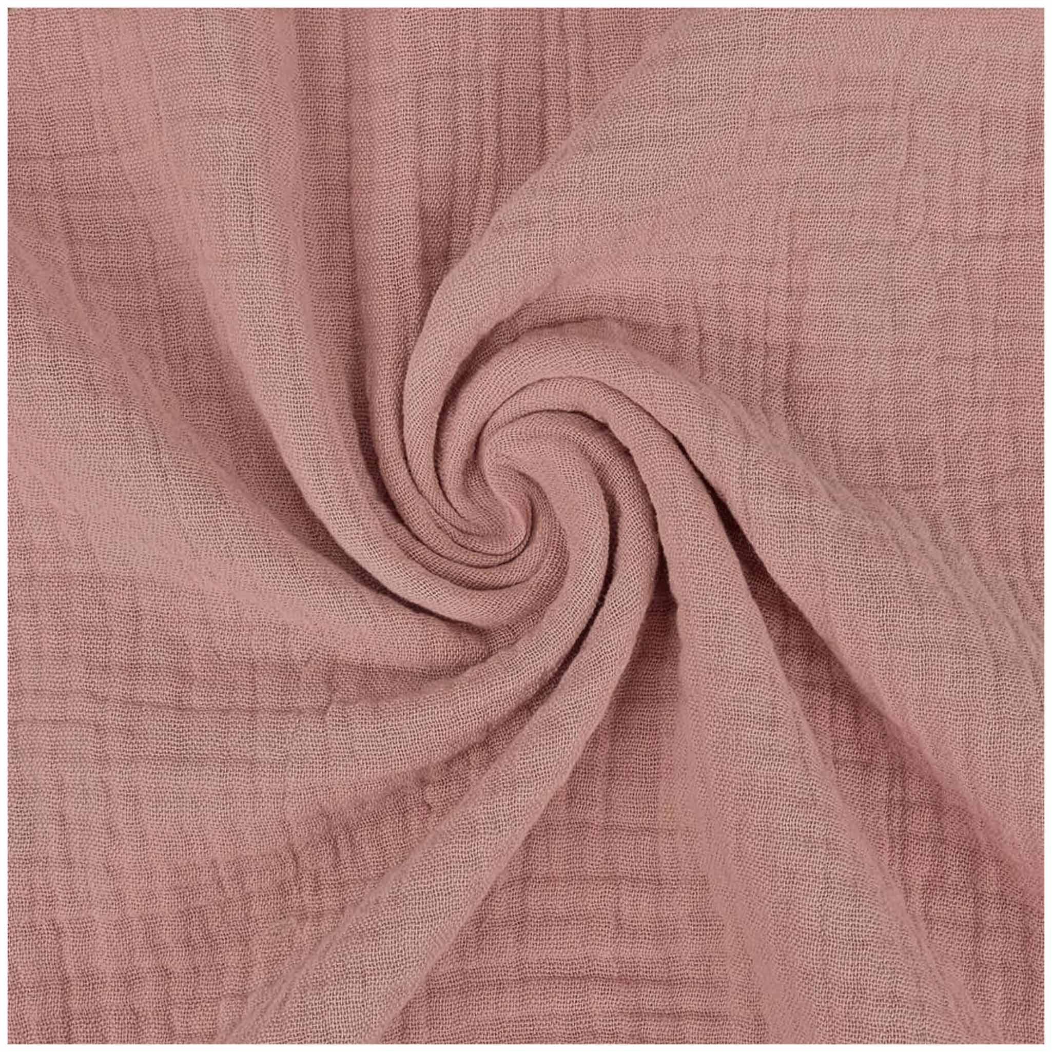 maDDma Stoff Musselin Stoff XXL 1/2 Meterware 280 cm breit Double Gauze Baumwolle, altrosé