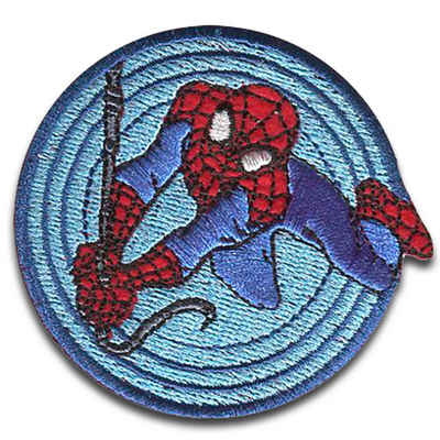 Catch the Patch Aufnäher Bügelbild, Aufbügler, Applikationen, Patches, Flicken, zum aufbügeln, Polyester, Spiderman Comic Netz rund   - Größe: 6,1 x 6,2 cm