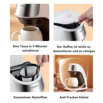 KONKA Filterkaffeemaschine, Nylon-Permanentfilter, 450W, inkl. Kaffeetasse