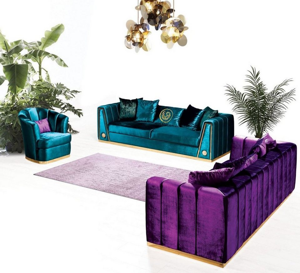 Casa Padrino Sofa Luxus Couch Lila / Gold 20 x 20 x H. 20 cm ...