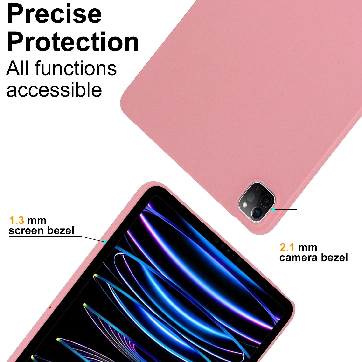 Wigento Tablet-Hülle Für Xiaomi Redmi Pad 2 / SE 11" TPU Silikon Hülle ultra dünn Case Rosa