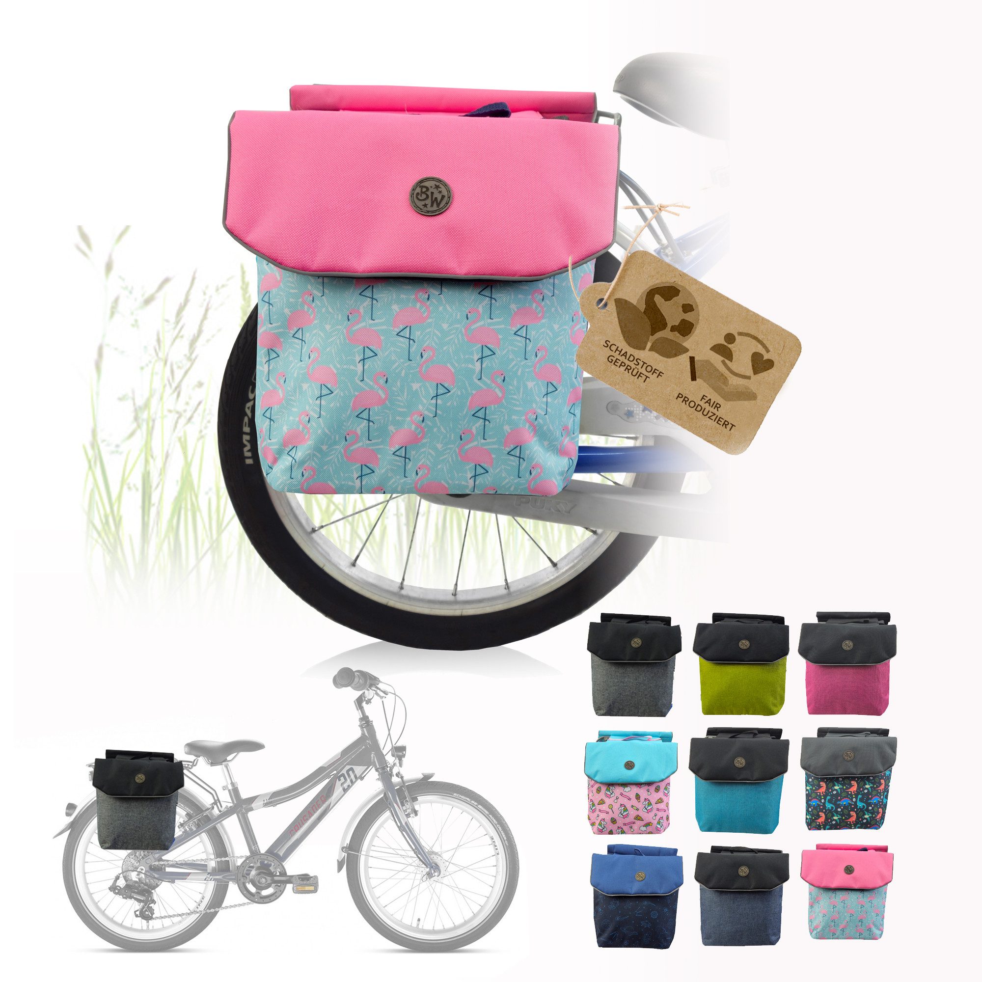 BambiniWelt by Rafael K. Fahrrad-Gepäckträger Gepäckträgertasche Fahrradtasche für Kinder z.B. für Puky Räder (M2)