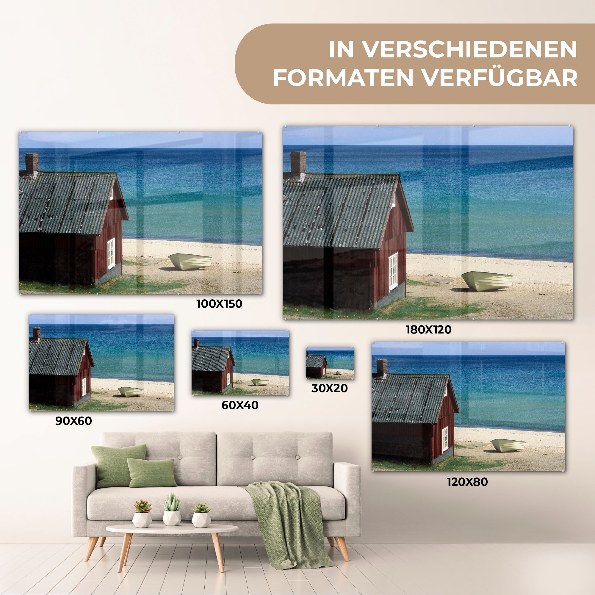 MuchoWow Acrylglasbild Blick über die Wohnzimmer Schweden, Acrylglasbilder Stenshuvud-Nationalpark (1 St), Schlafzimmer Ostsee vom in &