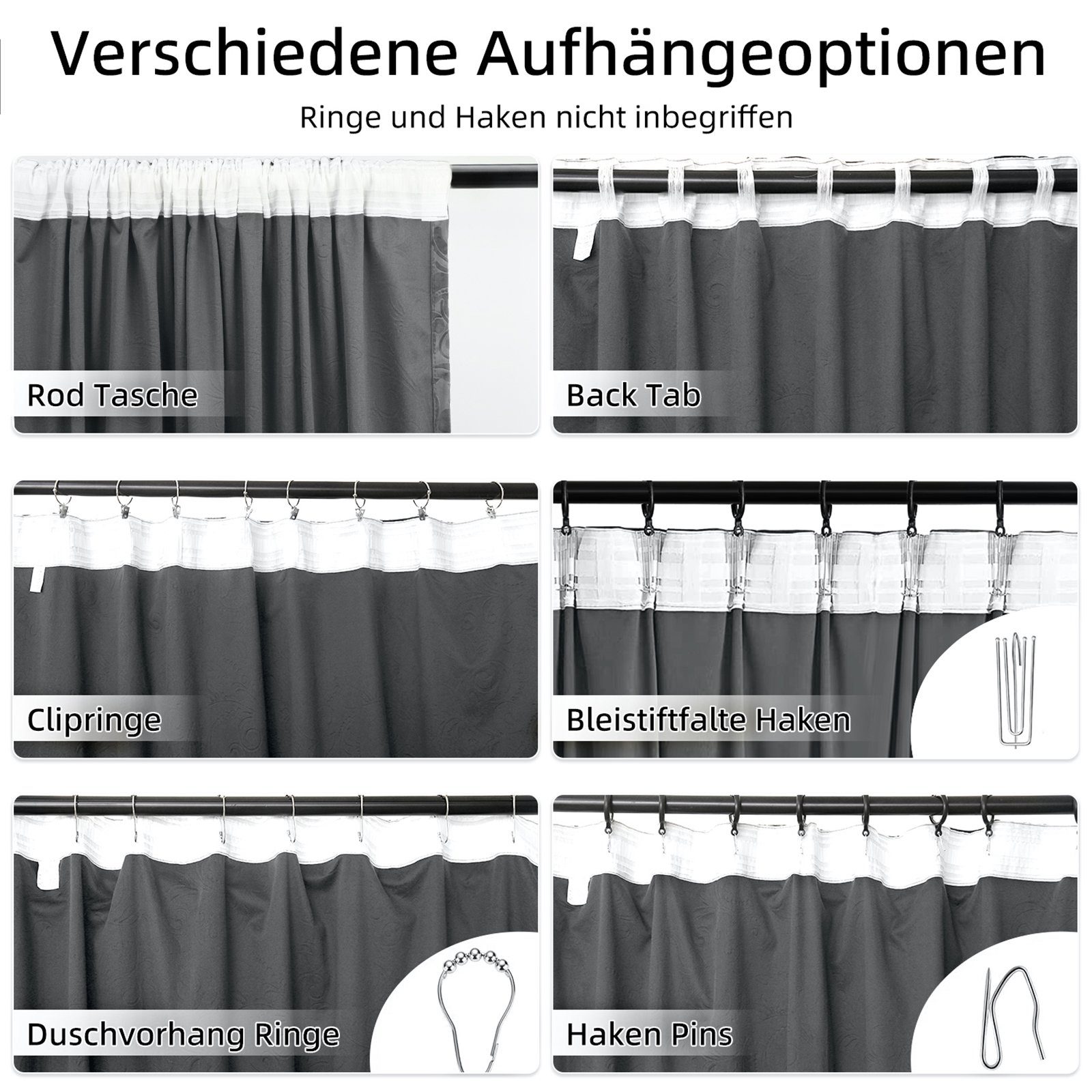 BTTO Vorhang Blickdicht Samtvorhang mit Kräuselband, Verdunklungsvorhänge, 2 St – Bild 5 von 5