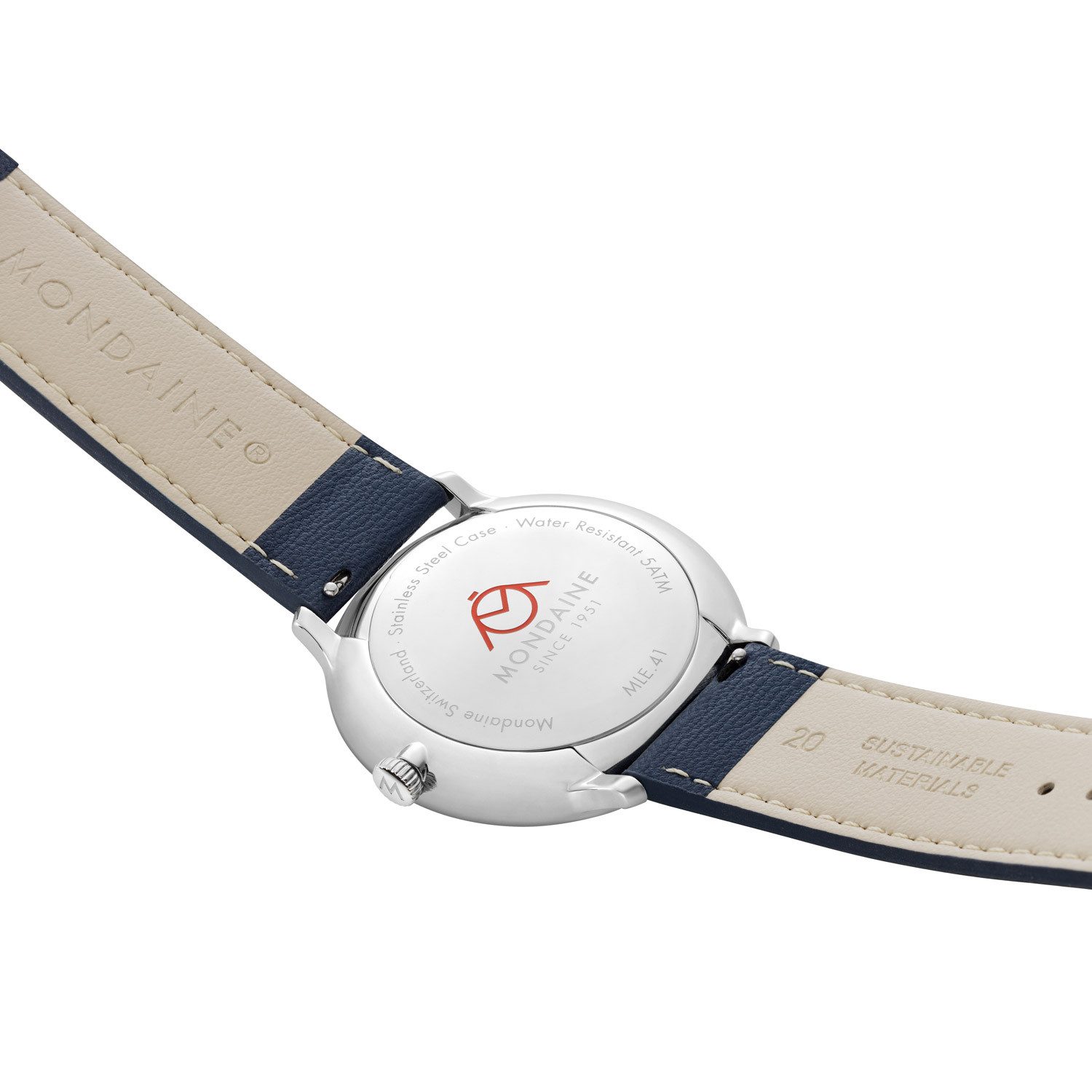 MONDAINE Quarzuhr Doppio Blau Set mit 2 Bändern