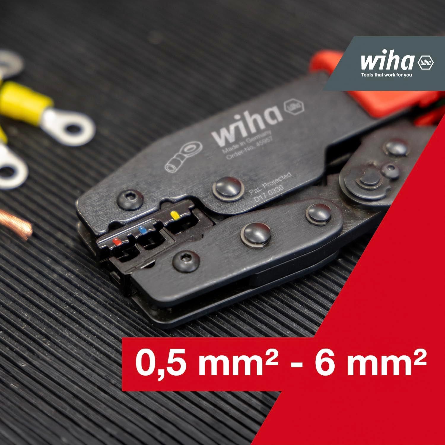 Wiha Crimpzange (45957), automatische Anpassung der Presskraft